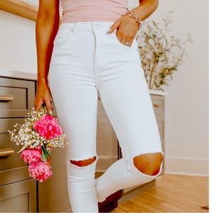 New Free people white distressed jeans~